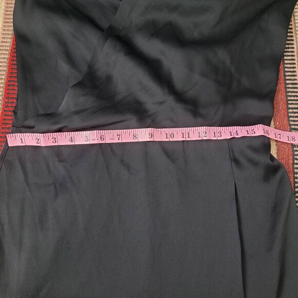 NWT Diane Von Furstenberg Issie Silk Draping Dress Sz 6 Black Satin Drop Waist - Picture 7 of 10